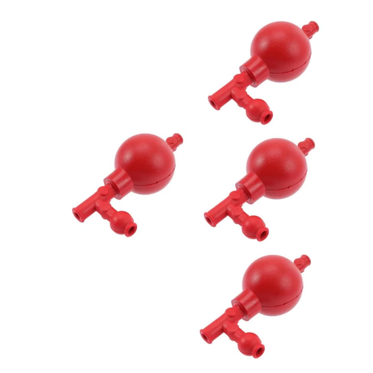 4 Pezzi Sfera Di Aspirazione Quantitativa Cannucce Pipetta Quantitativa Riempitore Di Pipette a 3 Valvole Bulbo Per Pipette Da Laboratorio Rosso Gomma Da Cancellare