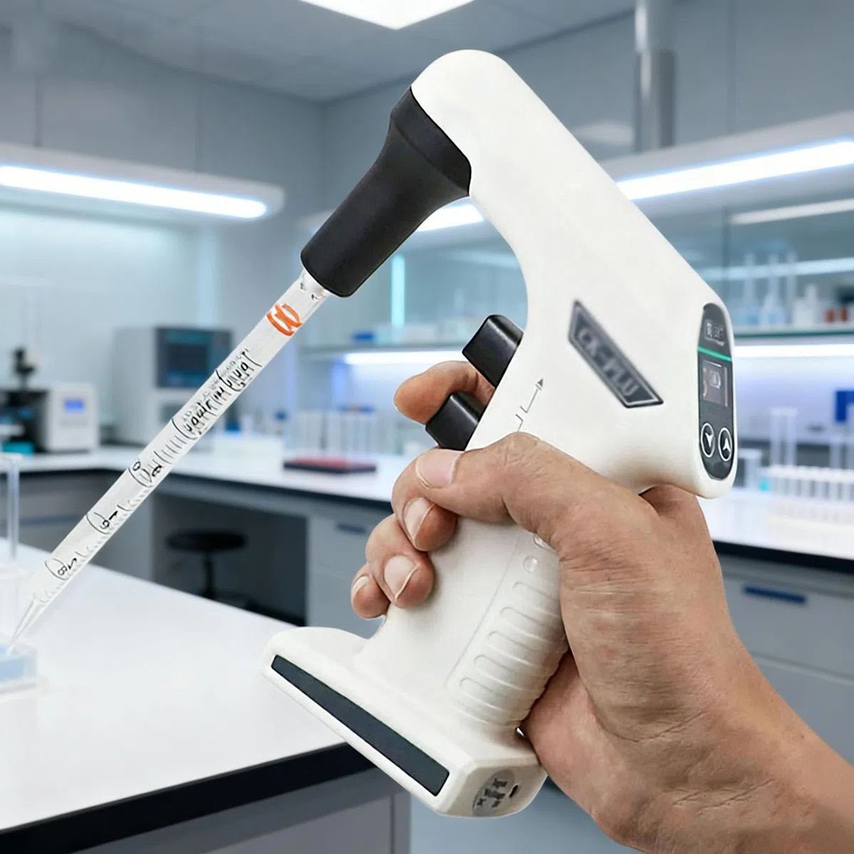 MObyat Pipettatore Elettronico, Pipettatore Elettrico con 3 Pipette, Due modalità di Drenaggio, 6 velocità di Aspirazione, Display LCD, Impugnatura Comoda, capacità 0,1-100 Ml, per La Manipolazione