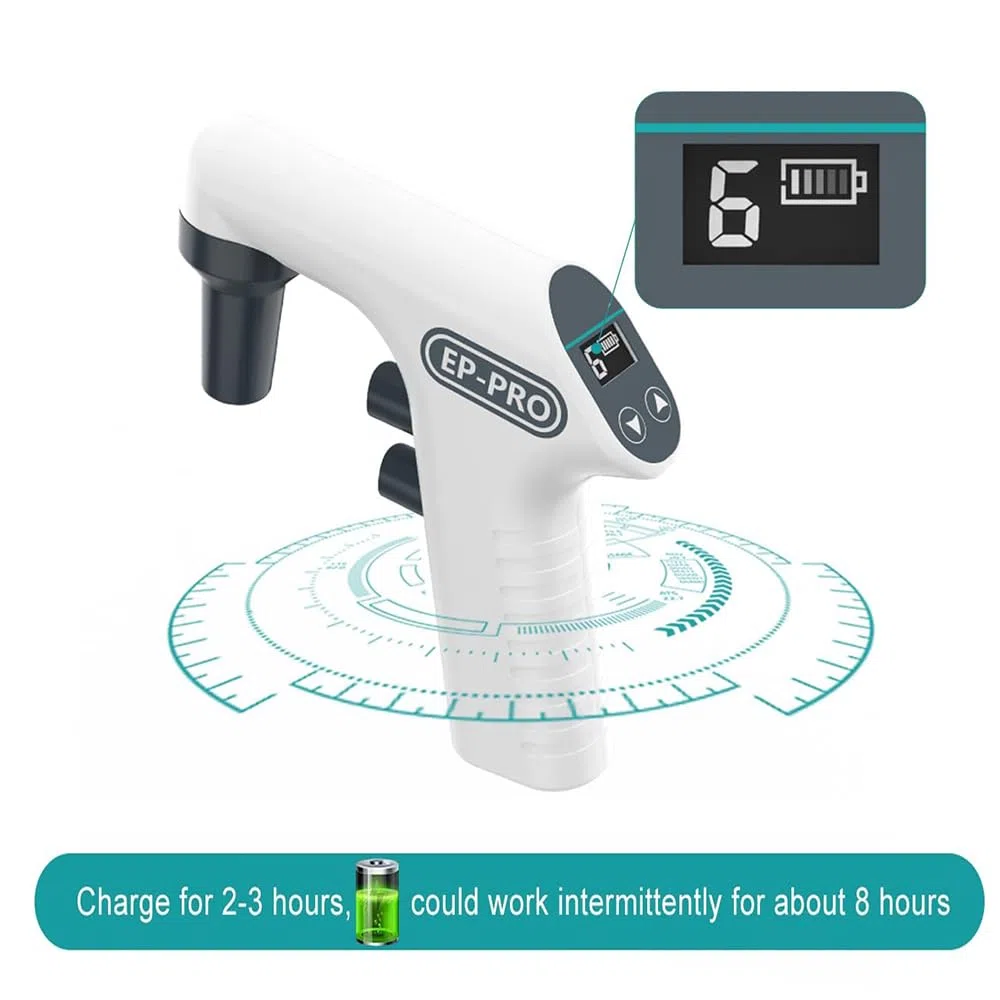 Regolatore elettrico per pipette da laboratorio, 0,1-100 ml, con supporto e filtro, due modalità di drenaggio, per trasferimento e erogazione di liquidi