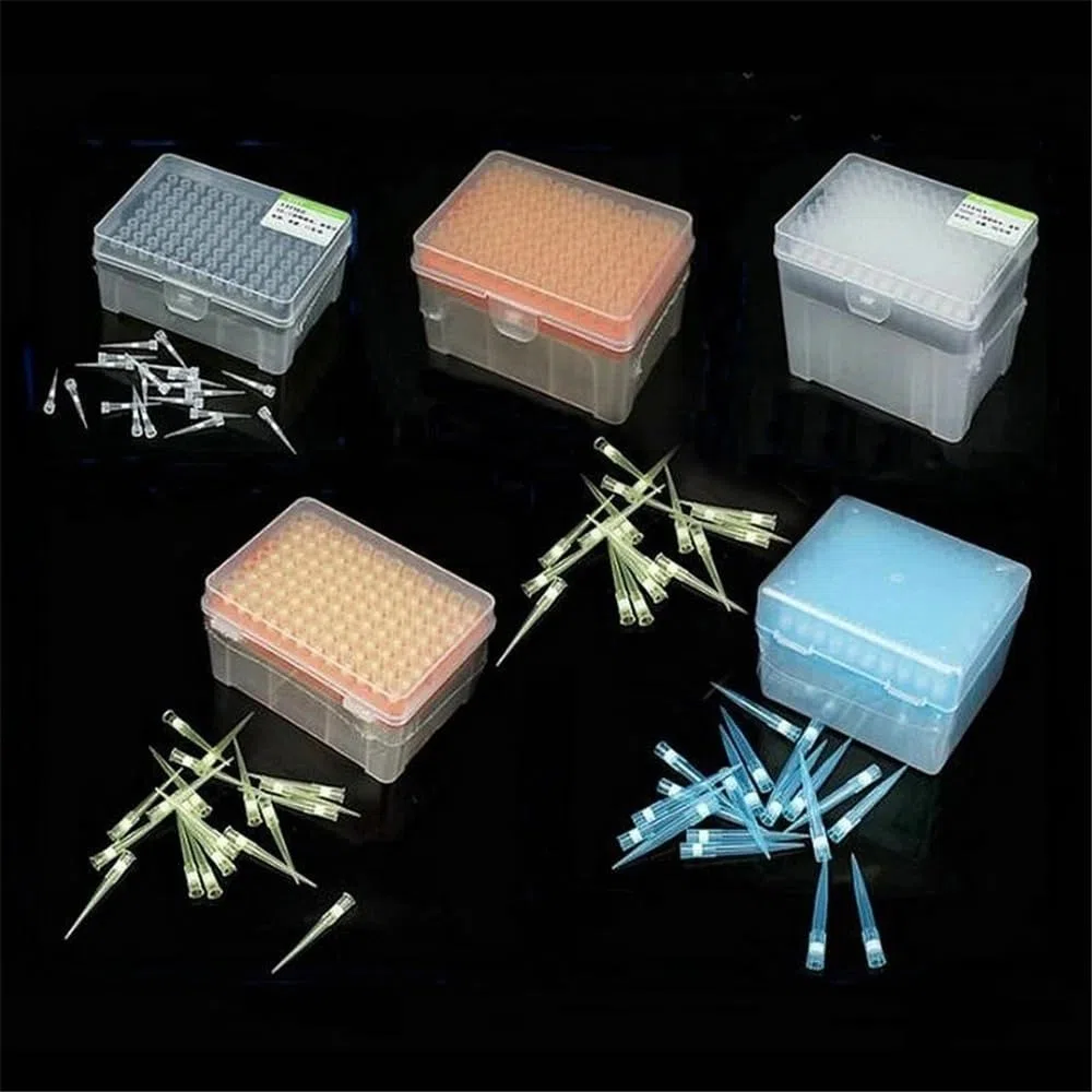1 set di puntali for pipette in plastica da laboratorio da 10 ul/10 ul-L/20 ul/50 ul/100 ul/200 ul/300 ul/1 ml/5 ml/10 ml con puntali for pipette(200ul tips and box)