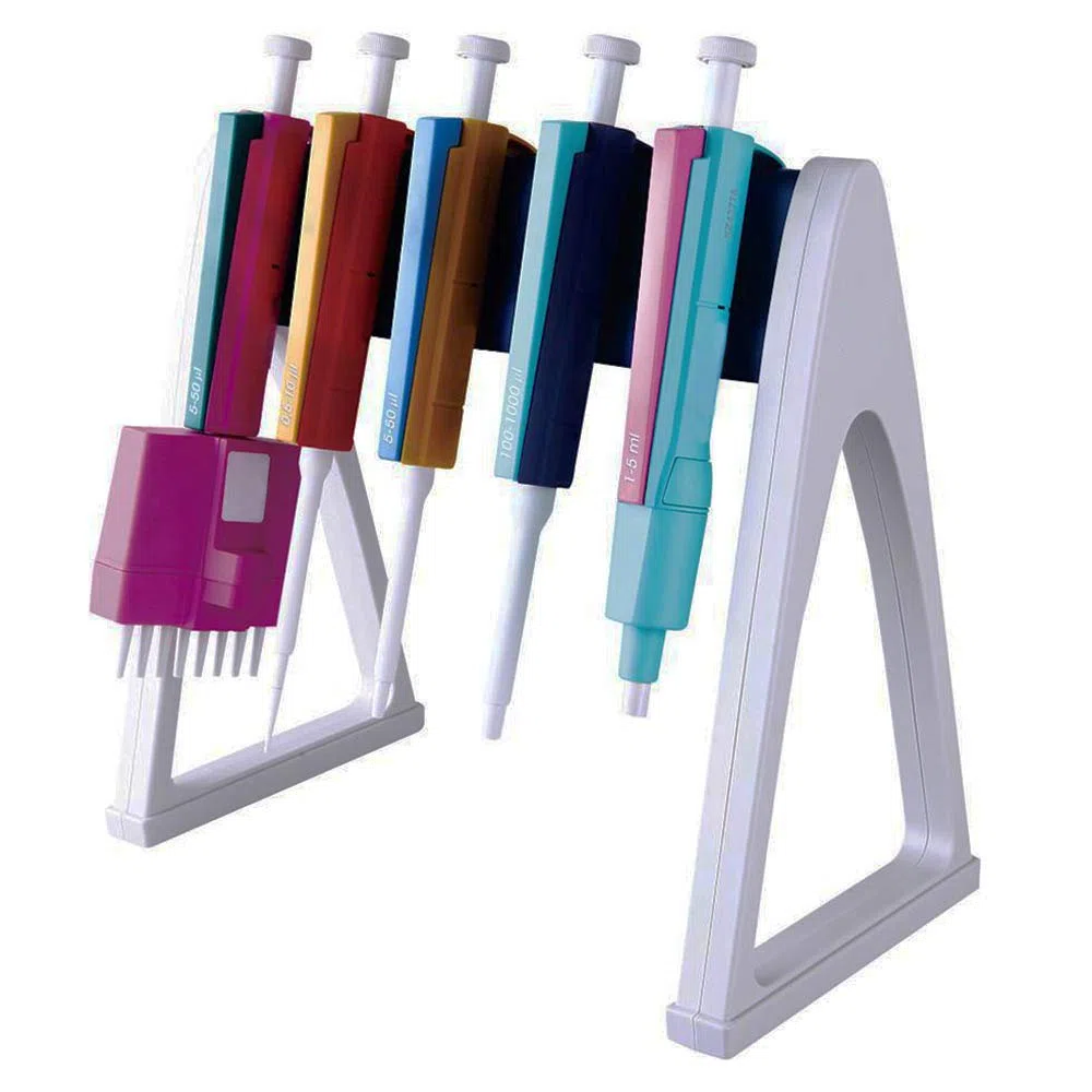 LINKTOR Supporto Lineare per Micropipette da Laboratorio – Porta 6 Micropipette in Polimero Ingegneristico Premium – Eccellente Resistenza a Reagenti Chimici Corrosivi
