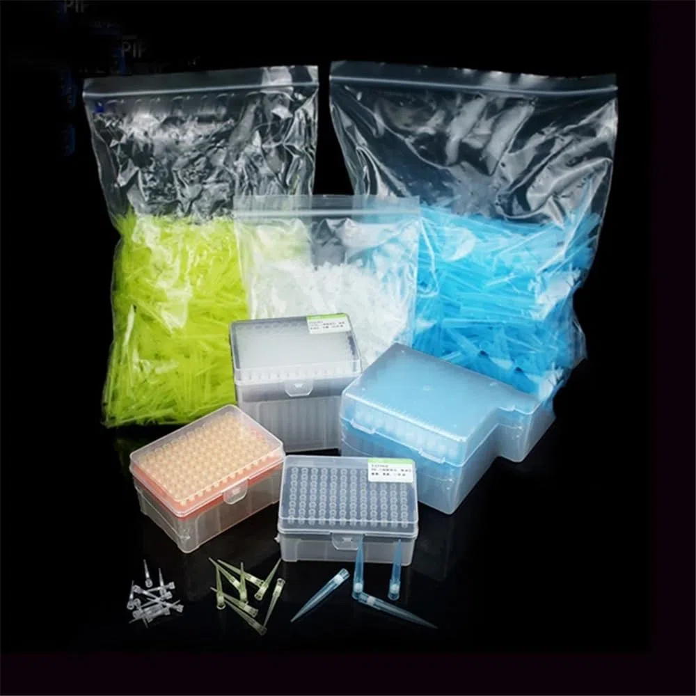 1 set di puntali for pipette in plastica da laboratorio da 10 ul/10 ul-L/20 ul/50 ul/100 ul/200 ul/300 ul/1 ml/5 ml/10 ml con puntali for pipette(200ul tips and box)