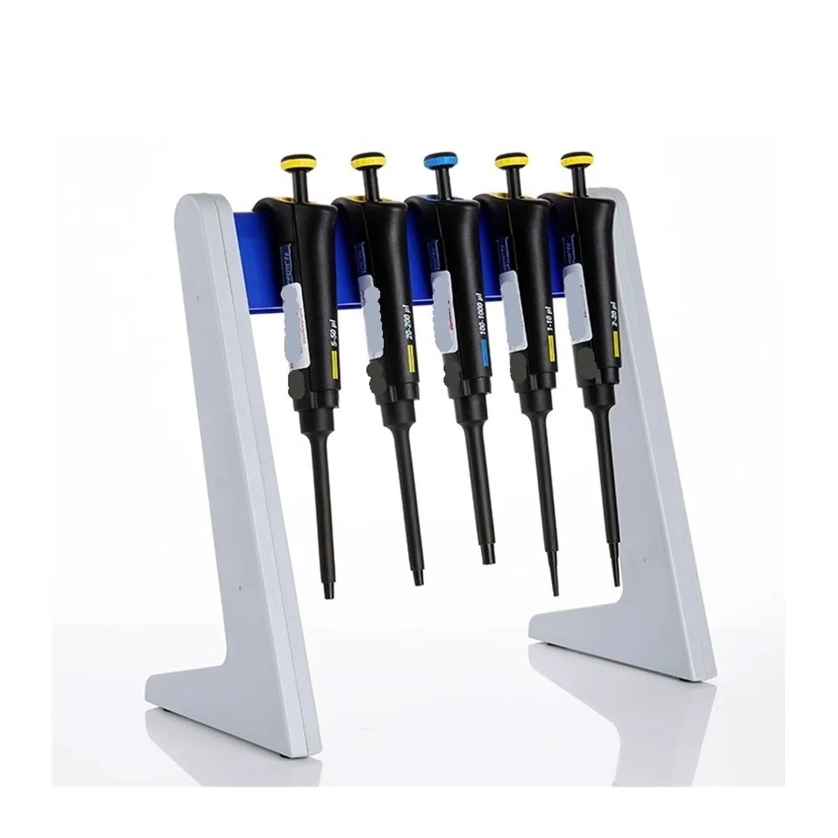 Pipetta manuale regolabile a canale singolo multicanale, micro pipettatore da 0,5-5 μL con punte per trasferimento di liquidi da laboratorio, alta precisione