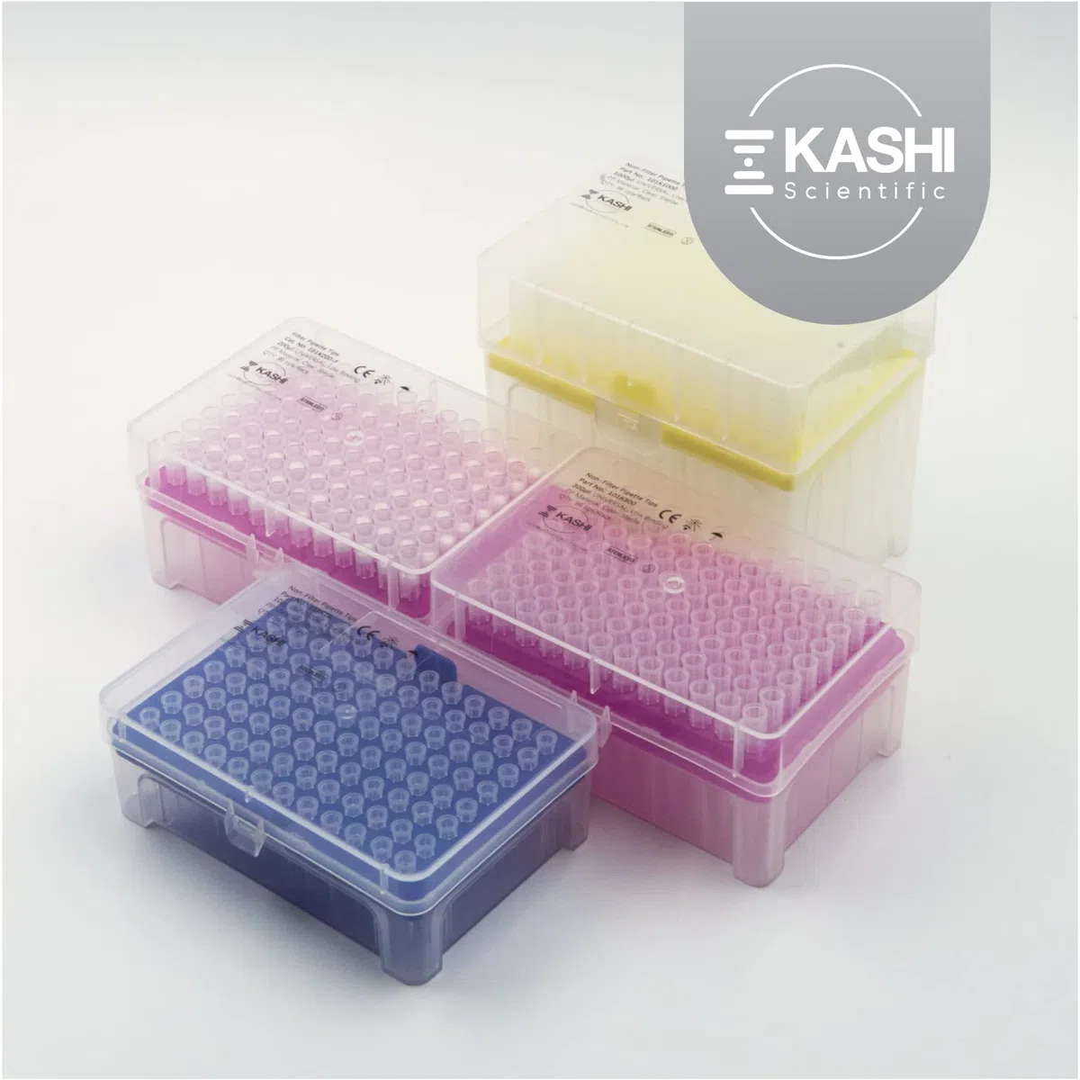 Kashi Scientific Punte universali per pipette da laboratorio, 200 μL, sterili senza dnasi/rnasi, sicure per pirogeni [200ul, non filtrate, 96 punte]