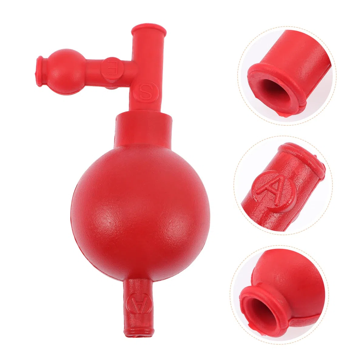 4 Pezzi Sfera Di Aspirazione Quantitativa Cannucce Pipetta Quantitativa Riempitore Di Pipette a 3 Valvole Bulbo Per Pipette Da Laboratorio Rosso Gomma Da Cancellare