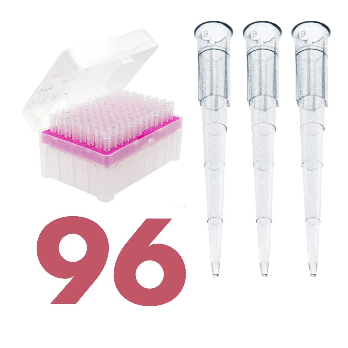 Kashi Scientific Punte universali per pipette da laboratorio, 200 μL, sterili senza dnasi/rnasi, sicure per pirogeni [200ul, non filtrate, 96 punte]