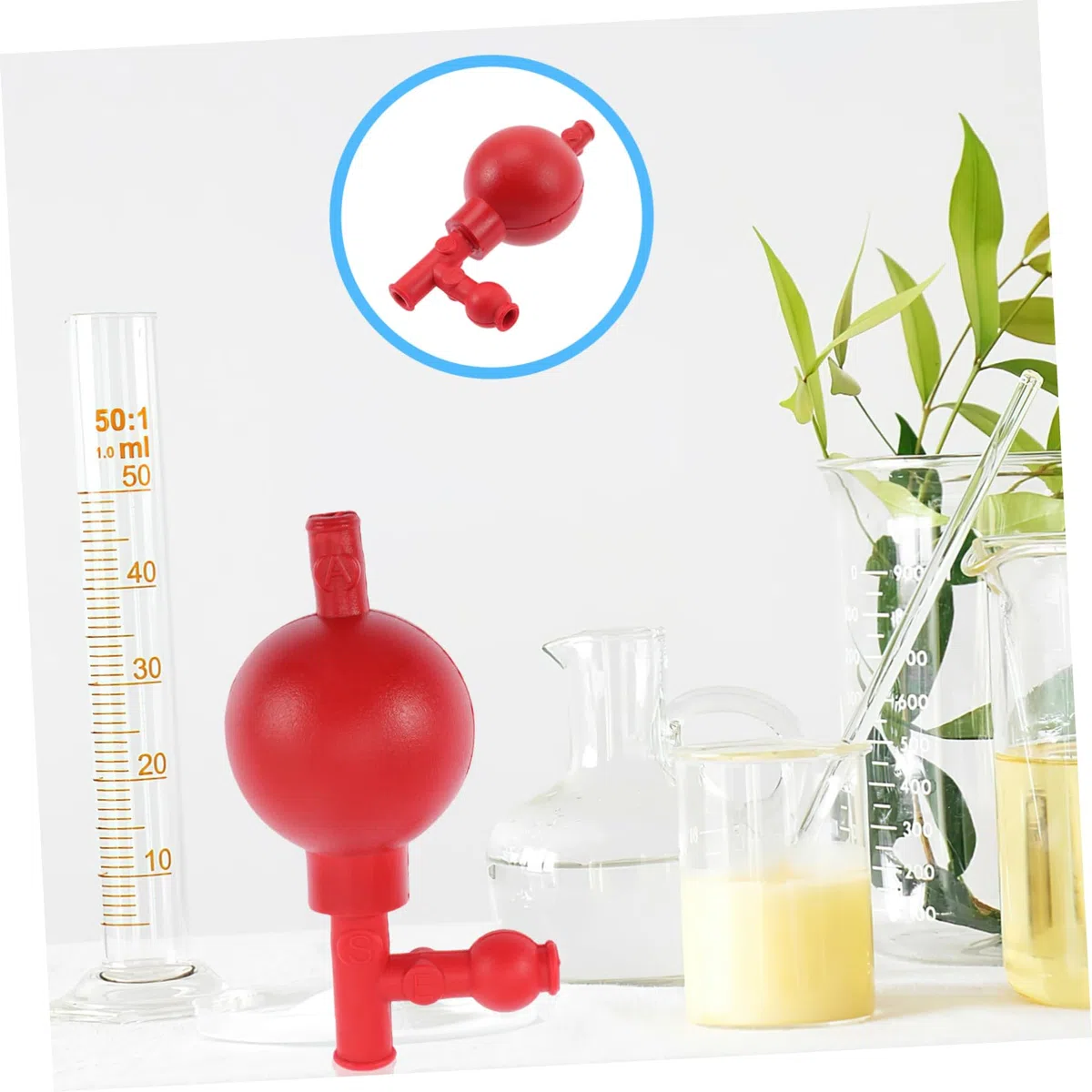 4 Pezzi Sfera Di Aspirazione Quantitativa Cannucce Pipetta Quantitativa Riempitore Di Pipette a 3 Valvole Bulbo Per Pipette Da Laboratorio Rosso Gomma Da Cancellare